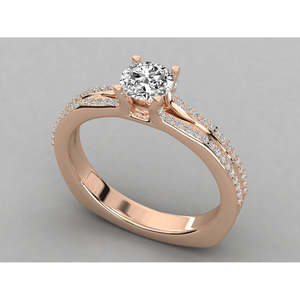 Ladies 18K Gold Solitaire Diamond Ring Elegant and Luxurious Jewelry - Product Image 4