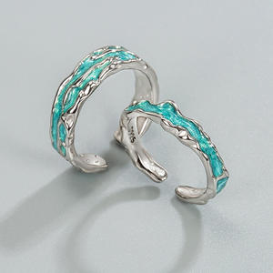 Jeulia Aurora Impression Open Design Sterling Silver Couple Rings-Trendy Eternity Style Anniversary Jewelry - Product Image 4