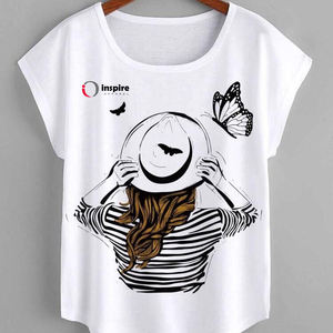 Nueva moda de lujo 100% algodón puro dibujos animados personalizados de talla grande 3D estampado marca mujeres diseñador camisetas por Inspire Apparel - Product Image 1