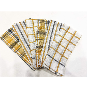 Fondo marrón patrones mixtos dos paños de cocina con círculos y cuadrados 100% algodón orgánico certificado GOTS toalla de lino de cocina - Product Image 3