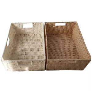 Modern Minimalist Elegant Natural Rattan Organizer Woven Texture <b>Storage</b> <b>Baskets</b> for Bathroom Counter for Minimalist <b>Storage</b> - Product Image 1