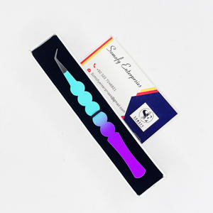 แหนบถอนขนตา45องศาสีทึบปลายไฟเบอร์สแตนเลสสีทูโทนผลิตภัณฑ์คงทนยั่งยืนฉลากส่วนตัว - Product Image 6