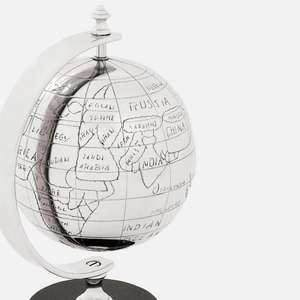 Rotatable Silver Globe Stand Interior Decoration <b>Office</b> <b>Supplies</b> Metal Globe Model Souvenir Promotional Gift Elegant Crafts - Product Image 5