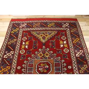 Tapis turc, grand tapis vintage 5,1x7,9 pieds, tapis en laine rouge style sud-ouest - Product Image 3