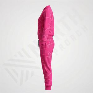 Survêtement de jogging pour femme avec logo personnalisé, manches longues, vêtements décontractés d'hiver, tissu tricoté sublimé uni, vêtements de sport, couleur personnalisée - Product Image 2
