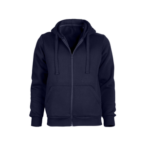 Sweat-shirt à capuche zippé pour homme, 5 % polyester, 95 % coton, 320 GSM, trois couches, couleur marine - Product Image 1