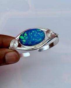 กำไลโอปอลสีเงินสเตอร์ลิง925กำไลสวยๆสำหรับผู้หญิง - Product Image 4