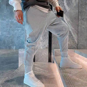 กางเกงวอร์มแบบผูกเชือกเอวสูงสำหรับผู้ชายกางเกงวอร์มแบบเรียงซ้อนกันสีพื้นสำหรับฤดูหนาว2025 - Product Image 5