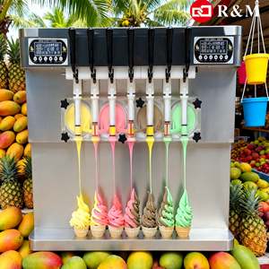 상업용 조리대 두꺼운 부드러운 기계 100v 7 맛 서빙 아이스크림 스낵 메이커 식품 트레일러에 대한 중국에서 기계 만들기 - Product Image 6