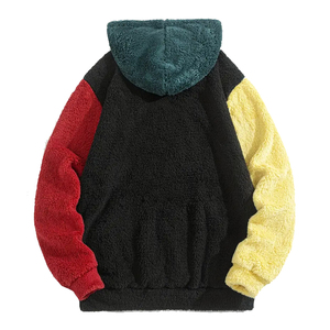 Acogedora Sudadera con capucha de franela para Hombre | Jersey de felpa de doble cara | Sudadera multicolor en contraste | Ropa deportiva informal cálida - Product Image 2