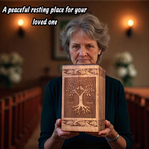 AYAANS-Urne funéraire personnalisée en bois de taille de voyage, compacte et durable, contenant des cendres en bois massif naturel pour adultes - Product Image 1