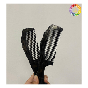 Peigne en corne fait main pour femmes, peigne à cheveux en corne naturelle de buffle ou de yak, peigne en corne naturelle bouclée antistatique - Product Image 2