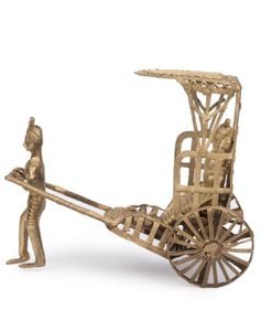 Dokra รถลากแบบมือจับตกแต่งบ้านอุปกรณ์ตกแต่งบ้านสีทองตกแต่งบ้านสไตล์โมเดิร์น - Product Image 4