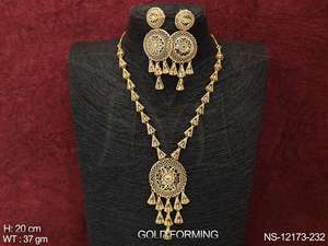 Ensemble de colliers en or de 1 gramme pour femme, vêtements de mariage, de créateur classique - Product Image 2