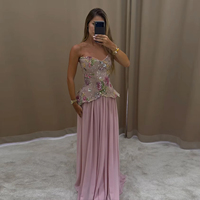 Robes de soirée élégantes Jancember LSZ480, couleur rose, à fleurs, avec écharpe