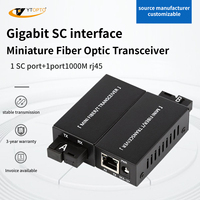 YTOPTO 1.25G SFP 10/100/1000M 1310nm/1550nm FTTH Gigabit Mini Convertidor de Medios Ópticos de Fibra 3km 20km 30km SC RJ45, CE/FCC/RoHS
