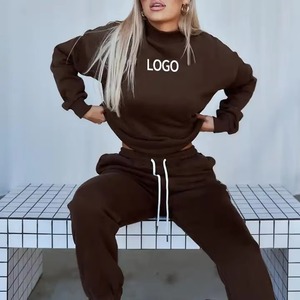 Conjunto de chándal de dos piezas para mujer a la moda con Sudadera con capucha y pantalones de Jogger ideales para gimnasio o estilo diario - Product Image 2