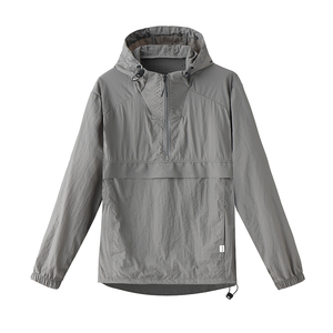 Chaqueta Cortavientos Ligera Personalizada con Capucha y Cremallera de 1/4, Fabricada con Poliéster, para Actividades al Aire Libre en Primavera - Product Image 2