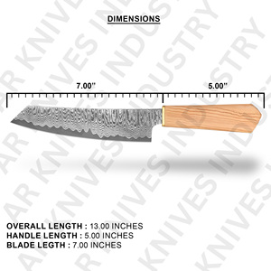 มีดเชฟ8นิ้วพร้อมผง67ชั้น VG10เหล็กดามัสกัสด้ามไม้มะกอกสแตนเลสปลอกหนังใช้ในห้องครัว - Product Image 4