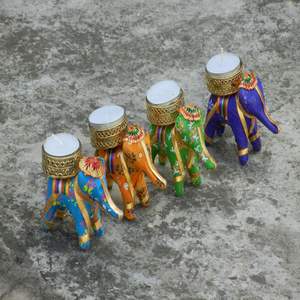 Bougeoir chauffe-plat éléphant fait à la main article de décoration de la maison pour Diwali décor cadeau indien décor de mariage - Product Image 6