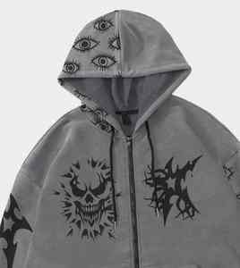 Sudadera con cremallera personalizada con estampado DTF DTG, material transpirable duradero, elegante y cómodo, ideal para gimnasio o uso diario - Product Image 2