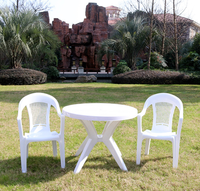 Tables et chaises de jardin en plastique pas chères pour l'extérieur, ensemble de table à manger en plastique pour restaurant en plein air