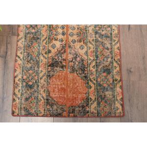 2.1x6.9 ft Vintage Rug, Turkish Runner Rug, <b>Brown</b> Southwestern <b>Wool</b> Rug - Product Image 2