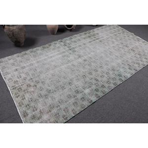 พรมตุรกีโบราณ ขนาด 4.5x8.7 ฟุต พรมสีเทาทำจากขนสัตว์แท้ - Product Image 2