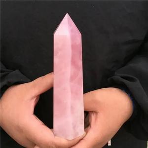 Torre grande de cuarzo rosa al por mayor, Varita de punta de cristal, piedra Natural pulida para curar, decoración del hogar, regalos, meditación - Product Image 5