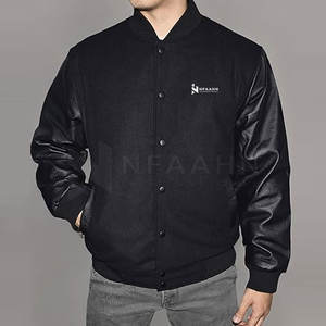 Veste à col montant en faux cuir grande taille pour hommes design Letterman pour l'extérieur vente en gros - Product Image 5
