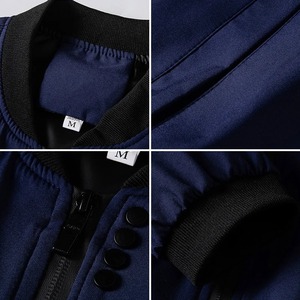 Chaqueta universitaria de invierno para hombre, cuello levantado, Color sólido, tela de lana informal, transpirable, de secado rápido, de talla grande - Product Image 2