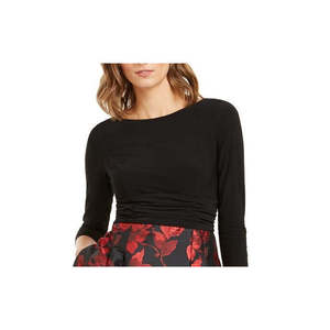 Abito Jessica Howard da donna, modello a pieghe e svasato, comodo, in raso con stampa floreale, nero, taglia 12, vita naturale - Product Image 2