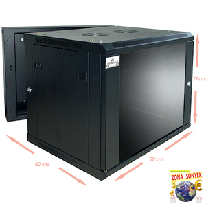 Armadio Rack Server da Parete 19 Pollici 15U Profondità 600mm con Porta in Vetro in Acciaio - Product Image 1
