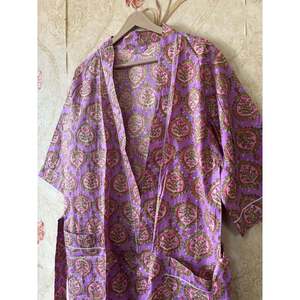 Kimono en coton imprimé style bohème, long, taille unique XS, décontracté, pour la plage, avec logo personnalisé, lavable - Product Image 2