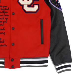 Fabricant OEM Veste de baseball personnalisée à manches en cuir avec broderie en chenille de haute qualité pour hommes Veste d'hiver Letterman - Product Image 3