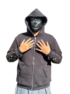 Sweat à capuche zippé personnalisé avec strass en gros |   Vêtements de rue unisexes en molleton 100% coton pour l'hiver, multicolores, écologiques et respirants - Product Image 1