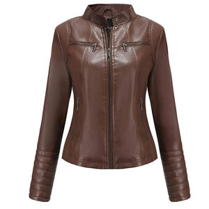 Veste en cuir pour femme pour un usage décontracté, qualité supérieure, fermeture éclair avant, vestes en cuir véritable pour femmes - Product Image 3