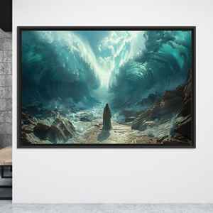 Moses Parting Red Sea <b>Canvas</b> Art: Elegant Religious Decor Print,BLACK <b>FRAMED</b> <b>CANVAS</b> - Product Image 1