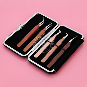 Pince à épiler pour extensions de cils à pointe en fibre, droite, isolation optimale, prise confortable, en acier inoxydable, outil professionnel pour artiste en cils - Meilleure vente - Product Image 1