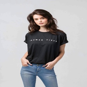 Hot Summer Sale Women's Custom Cotton T-Shirts round Neck Regular Top with 3D Graphic Denim <b>Fabric</b> Excellent Outfits slim fit - Product Image 4