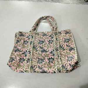 Sac fourre-tout matelassé en coton imprimé de luxe fait main 2025, grande capacité, durable, prix de gros - Product Image 1