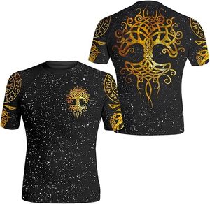 OEM de manga corta BJJ Rashguard camisa de compresión personalizada MMA Grappling Top para No-Gi Jiu Jitsu ropa de entrenamiento - Product Image 2