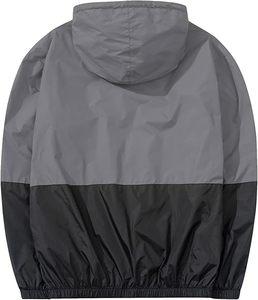 Veste imperméable à capuche légère, respirante et à séchage rapide pour homme, saison d'automne, taille plus, coupe-vent à fermeture éclair - Product Image 2