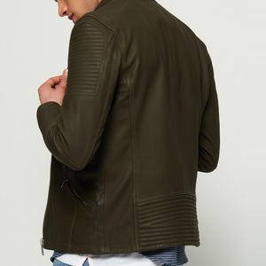 Stylish & Durable Black Real Leather <b>Jacket</b> for <b>Men</b> Casual Fit <b>Thin</b> Front Logo Medium Length-for Bikers Riders <b>jacket</b> for <b>men</b> - Product Image 5