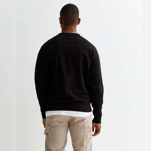 Unisex 100% Cotton Cropped Sweatshirt Custom Logo Embroidered Plain Heavyweight Pullover Collar <b>Raw</b> Men's Hoodies Sweatshirts - Product Image 2