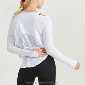 Hot Sale Custom Logo Wholesale Eco-Friendly Activewear Corduroy Lightweight Short Sleeve Shoulder Gym <b>Top</b> Women - Product Image 2