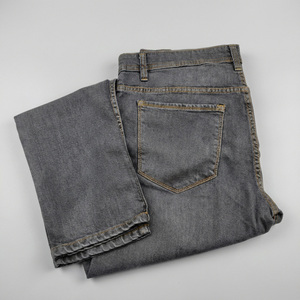 Jeans de mezclilla gris lavado a la piedra de cintura media 36 con estampados florales de animales estilo Y2K, tejidos, rectos, estilo boyfriend, con remaches, inspirados en el hip hop. - Product Image 1
