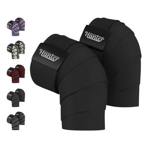 Enveloppe de genou en coton élastique pour squats de gymnastique Bandage de genou de fitness robuste Vente en gros Powerlifting et Deadlift Support de genou d'entraînement - Product Image 2