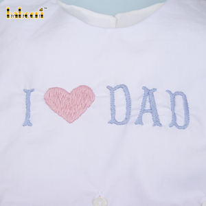 Ventes en gros BB2958 J'aime Papa Broderie Bébé Garçons Combinaisons d'été à bulles Luxe complet OEM ODM Personnalisé Fait main Spandex/Coton - Product Image 6
