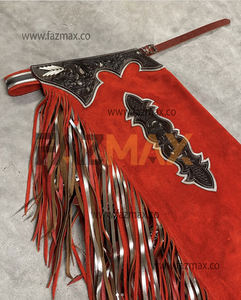 Moto en cuir véritable pour hommes 2025 personnalisée Biker Chap marron pour hommes - Product Image 4